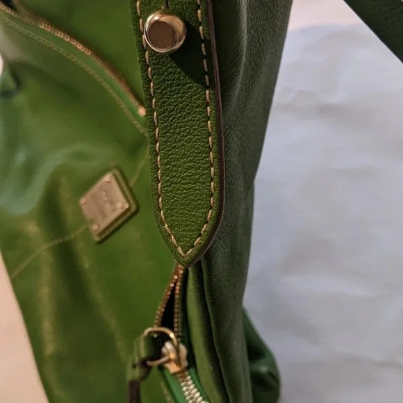 Dooney & Bourke Green Leather Satchel Shoulder Bag - Picture 5 of 6